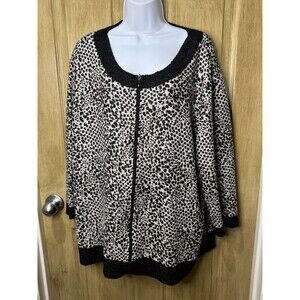 Travelers Collection by Chico's Stretchy Animal Print Zip Front Jacket Size 4 XL